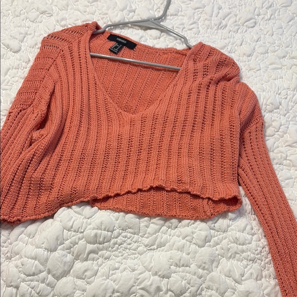 Forever 21 Coral Knit Sweater